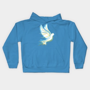 Blue and Yellow Dove Kids Hoodie